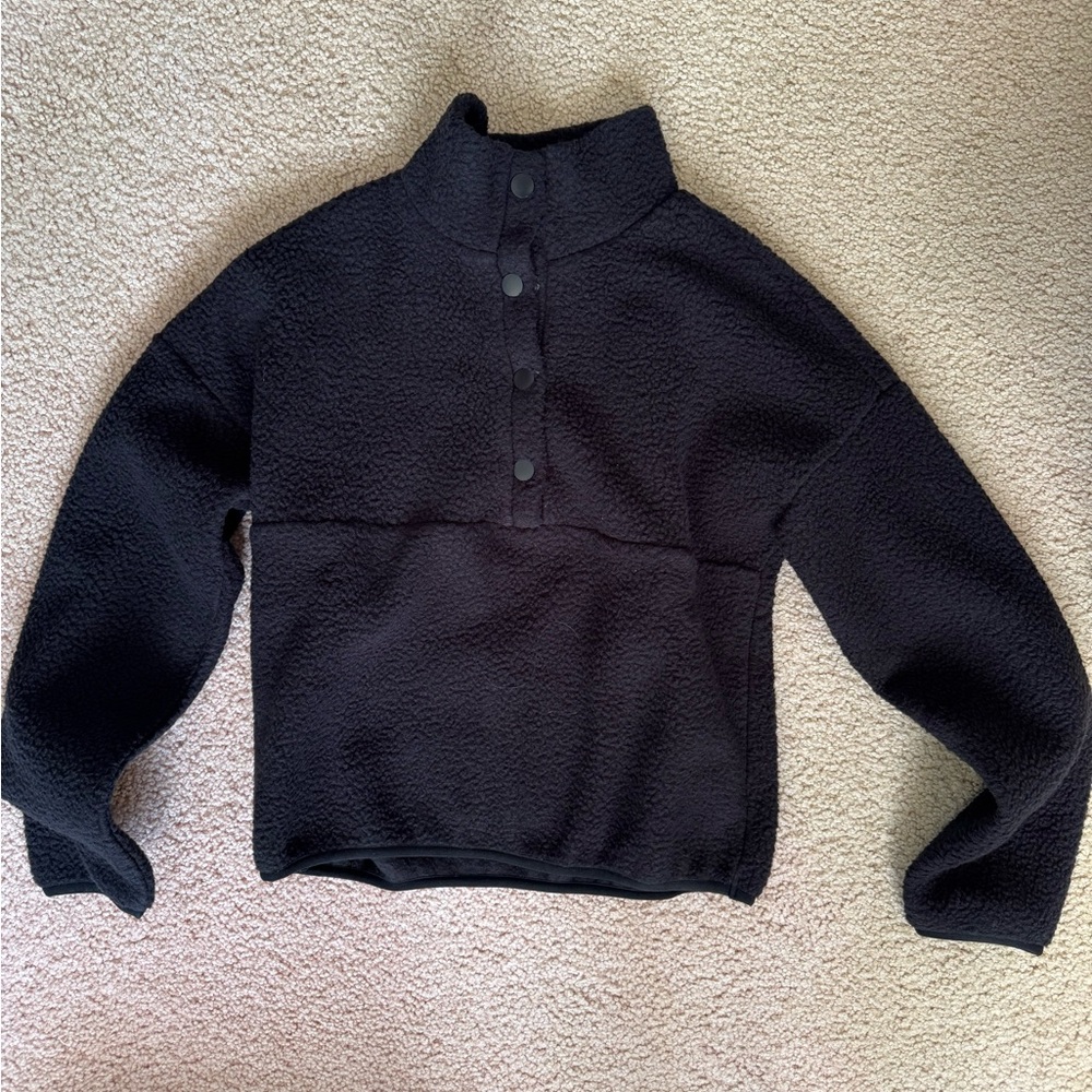 Fleece button sweater